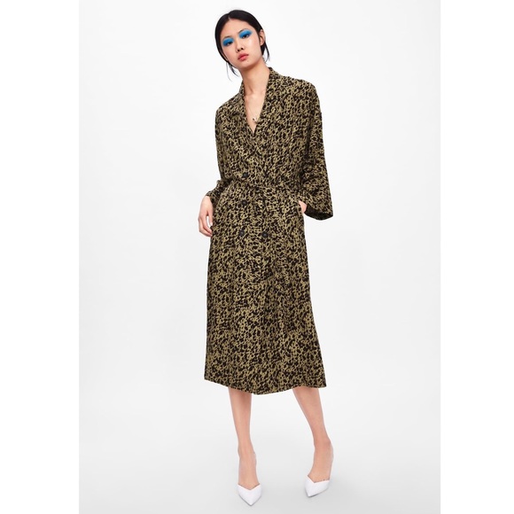 Zara Leopard Trench Coat - Picture 2 of 6